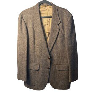VTG Nordstrom Brass Rail Wool Blazer Jacket Men Elbow Patch Retro Classic Preppy